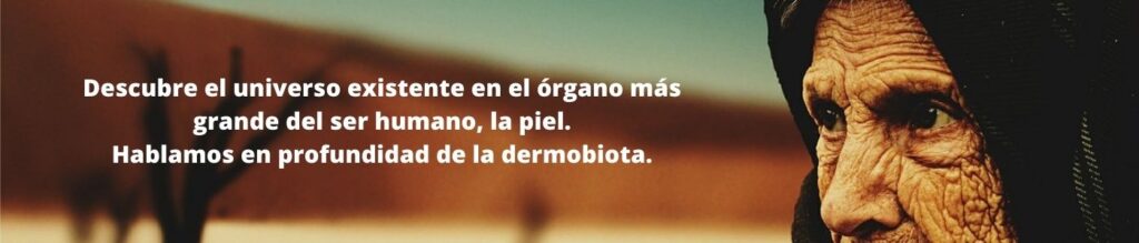 Banner publicitario sobre microbiota de la piel